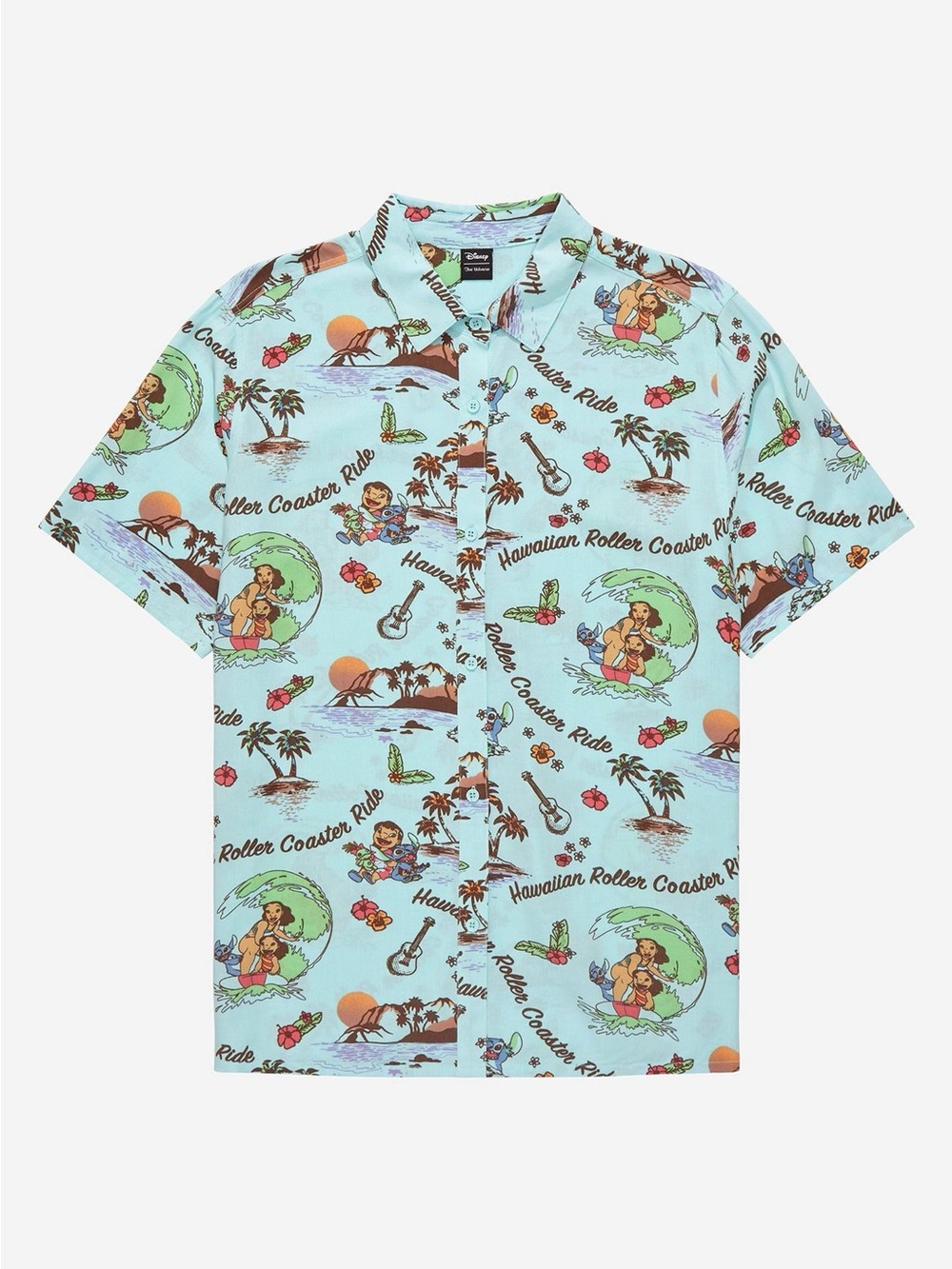 Our Universe Disney Lilo & Stitch Hawaiian Roller Coaster Ride Button-Up Size 4X